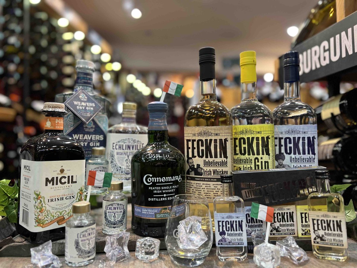 🇮🇪 It’s St Patrick’s Day this Sunday 🇮🇪

We have a great range of Irish whiskey, gin and vodka available for you to buy in our shop or online 🥃
There’s single bottles, miniatures, gift sets and more! 
How will you be celebrating this weekend?