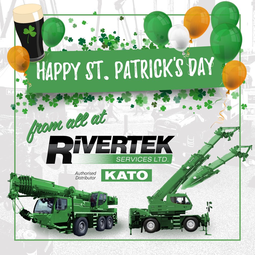 As we head into St Patricks Weekend,  we would like to wish all of our Customers &amp; Friends a Very Happy St. Patricks Day. 🍀🍀🍀

We will raise a Glass for your Health, Happiness, Good Luck and of course Safe Lifting throughout 2024 !👍🏻🍀

Rivertek Services Ltd 🍀🍀🍀