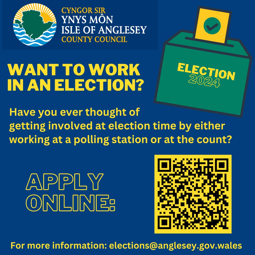 ***Want to work in an election?*** More information here: anglesey.gov.wales/en/Council/Ele… @ElectoralWales @ElectoralCommUK @MonFMRadio