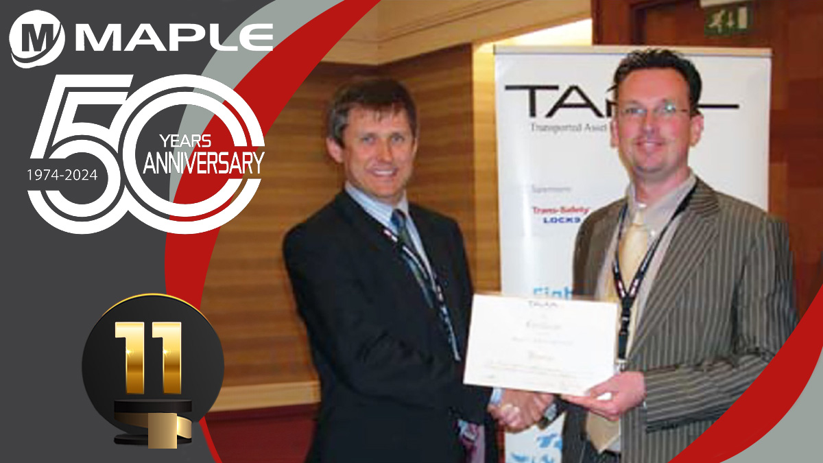 Maple's association with @tapaemea dates back to 2007, when Maple was initially invited to join as an SSP (Security Service Provider) member and Alan Maple was presented with the TAPA Membership Certificate by Thorsten Neumann, Chairman #cargotheft #informationsharing