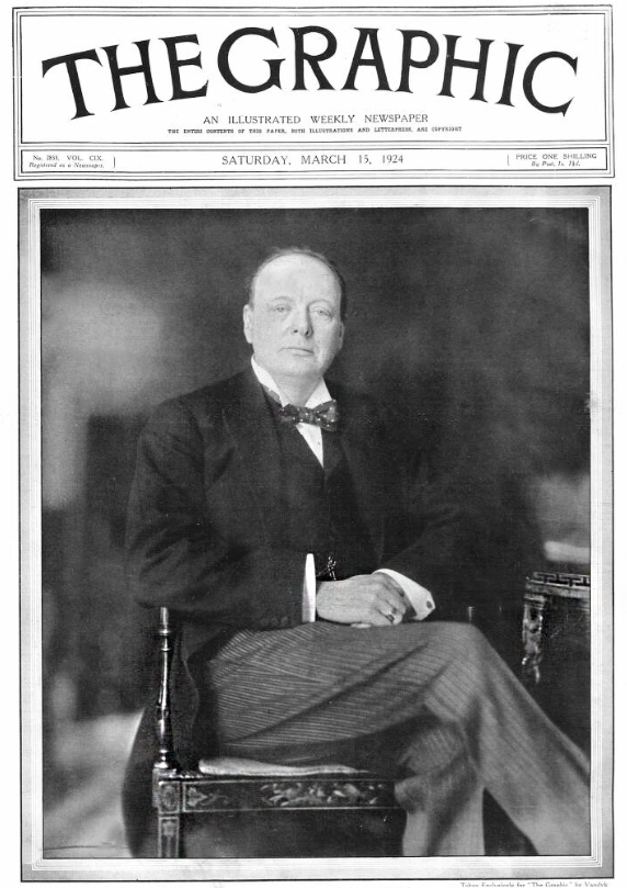 Winston Churchill, who was then running as an Independent Liberal candidate for the Abbey Division of Westminster, is shown sitting for The Graphic, 15 March 1924 bit.ly/3wLeyg1 #OTD #1924Newspapers