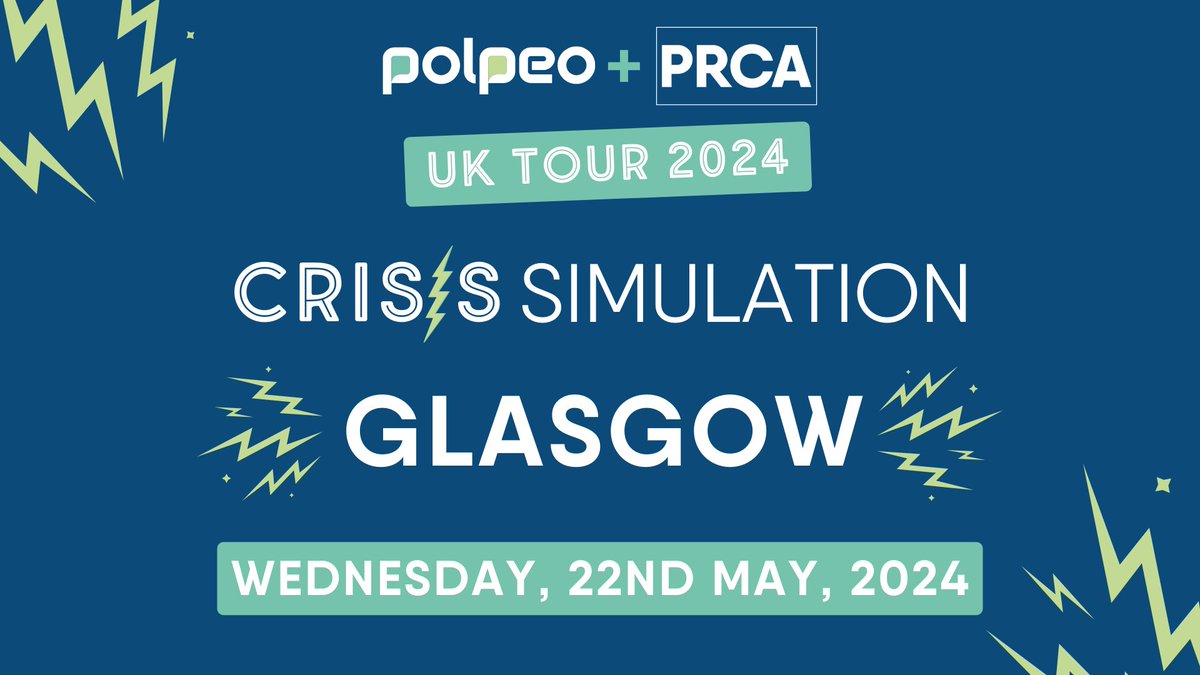 We've partnered with @Polpeo to bring their highly acclaimed 'Crisis Simulation' workshop to Glasgow. 📍Join us at @studiovenues, #Glasgow on Wednesday 22 May. Secure your spot 👉ow.ly/Mu3z50QFxto