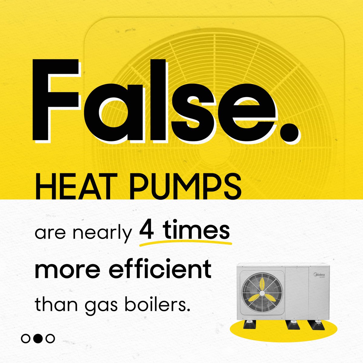 25% of people wrongly believe that heat pumps are less efficient than gas boilers. Discover the truth here: bit.ly/3Vd1Pen #heatpumps #home #renewableenergy