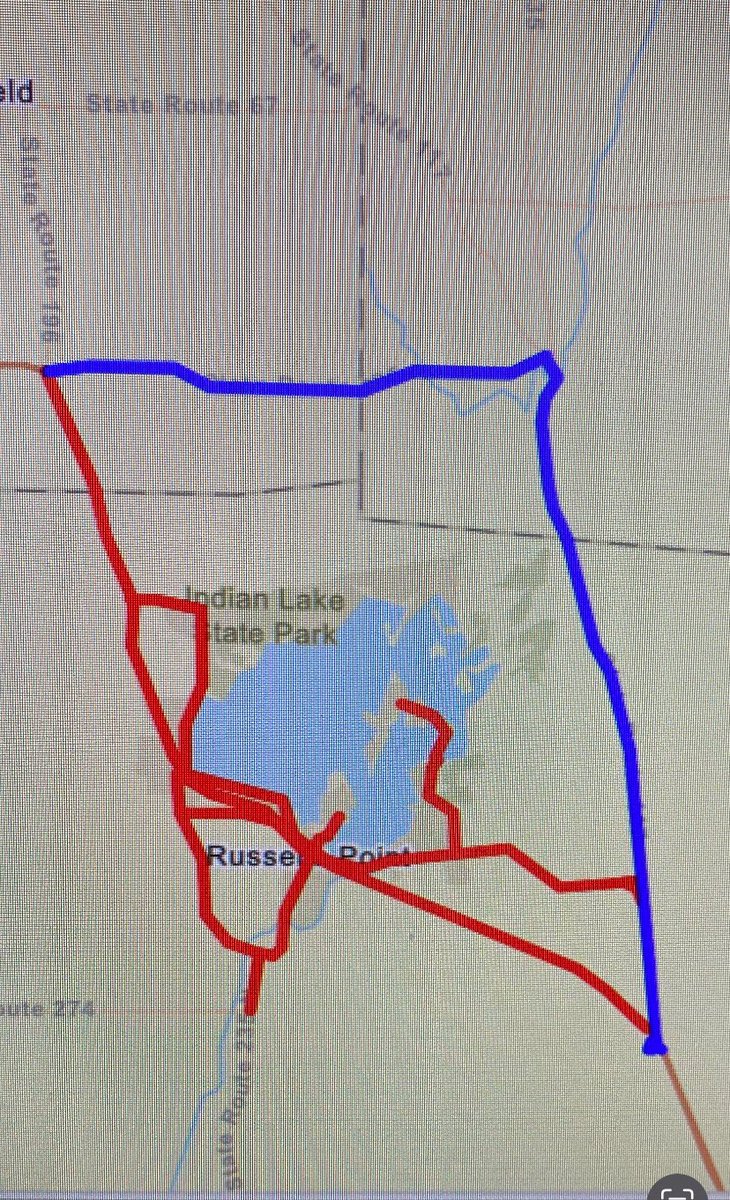 LOGAN COUNTY: Our crews are setting up closures at the following locations:

-US33 &amp; SR385
-US33 &amp; SR366 
-US33 &amp; SR117
-SR117 &amp; SR366
-SR235 &amp; SR274
-SR235 &amp; SR708
-SR720 between US33 &amp; SR235

The BLUE line is the detour to the above closures.