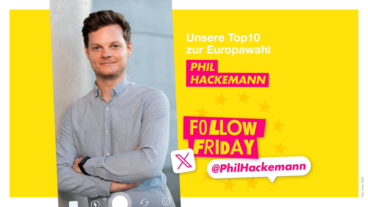 Jetzt folgen ➡️ <a href="/PhilHackemann/">Phil Hackemann</a> kandidiert auf Listenplatz Nummer 7 zur #Europawahl. Er ist der Spitzenkandidat der <a href="/fdpbay/">FDP Bayern</a> und der <a href="/jungeliberale/">junge liberale</a>.