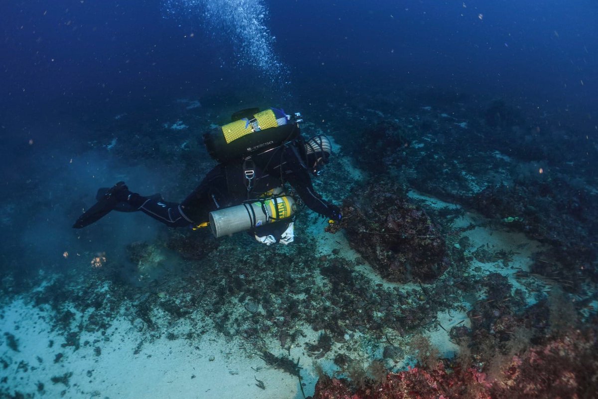 COMGEBAL_ET's tweet photo. La sección de buceo del Club Deportivo Militar "Mallorca",  junto con el PNMT de #Cabrera han  iniciado la campaña de limpieza de fondos marinos 2024, con varias inmersiones durante las que se están extrayendo gran cantidad de redes y basura
@MCANA_ET #COMGEBAL @oapngob #MAPER https://t.co/U7hBG5iDeK