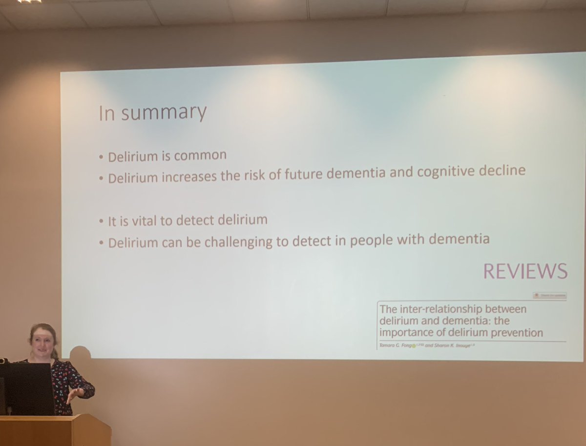 Thank you to @DrSRichardson1 who discussed the relationship between #delirium & #dementia. Does delirium increase your risk of dementia? Key findings from DECIDE study showed delirium was associated with an increased risk of a new dementia diagnosis. #WDAD2024 @STSFTrust