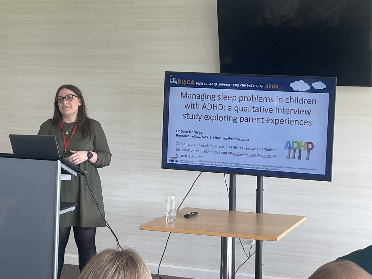 On #worldsleepday2024 <a href="/SamJHornsey/">Dr Sam Hornsey</a> presenting our qualitative study exploring the experiences of parents/carers of children with #adhd and #sleep problems at #swsapc24 <a href="/UoS_PrimaryCare/">Primary Care Research Centre</a> <a href="/drcathyhill/">Catherine hill</a> <a href="/CorteseSamuele/">Samuele Cortese</a> <a href="/kate_greenwell/">Kate Greenwell</a> <a href="/IngridMuller7/">Ingrid Muller</a>