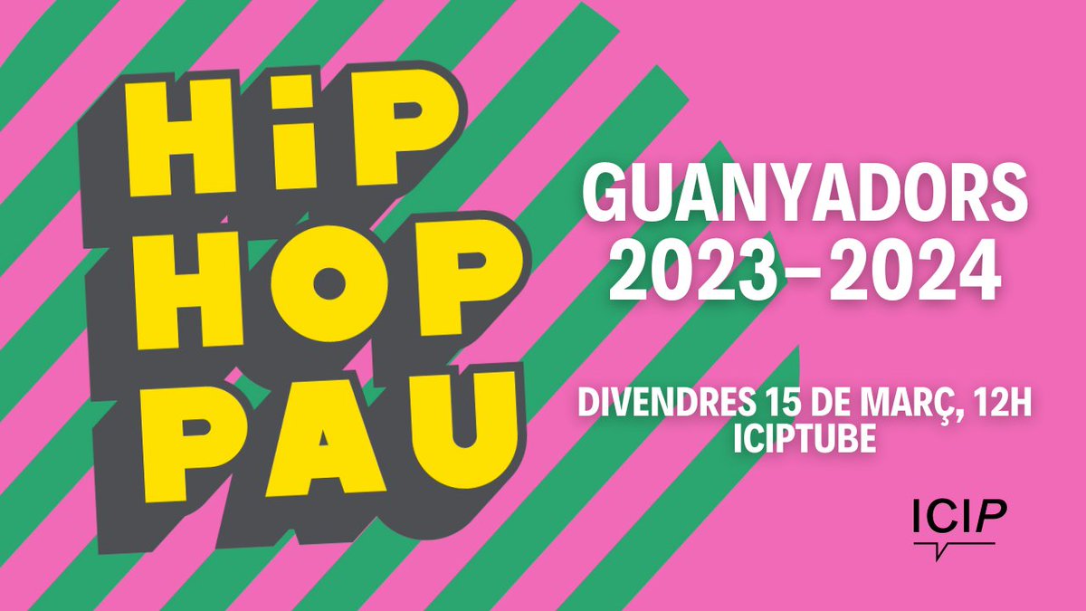 ICIPeace's tweet photo. 🔴Compte enrere per conèixer els clips guanyadors del 8è Concurs #HipHopPau!

Mestres, jovent i educadors/es que heu participat en el certamen us animem a connectar-vos al canal #ICIPTUbe!

❗️Veredicte a les 12h ➡️https://t.co/g997vIzbrq https://t.co/LSn4uixUE9