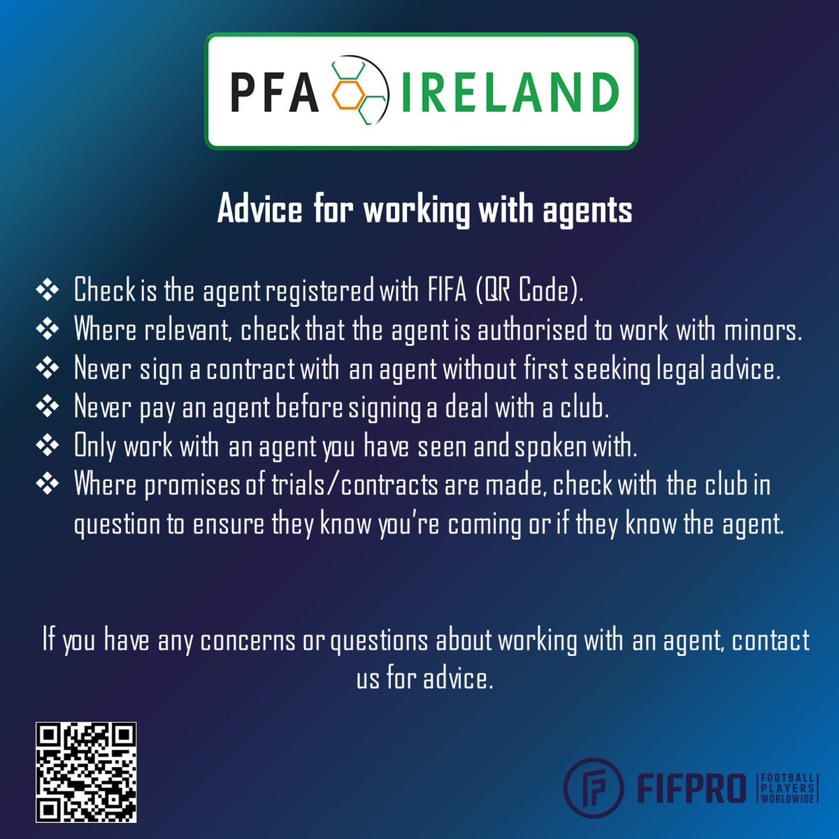 Advice for players on working with agents. @FIFPRO