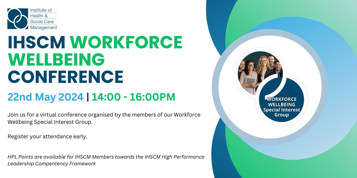 📣SAVE THE DATE📣 Our Workforce Wellbeing Conference will be held on 22 May 2-4pm. Register your attendance early: zurl.co/AlIH Everyone welcome. Facilitated in Microsoft Teams.