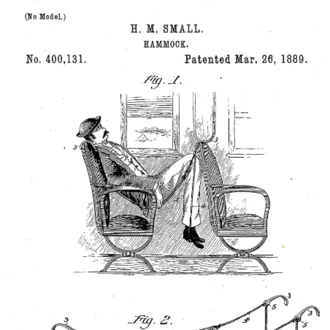 Happy World Sleep Day 😴✨ In 1889, H.M Small was granted a #patent for a 'Hammock' that lets rail passengers have a 'sleep with ease and comfort'. Would this make your commute more comfortable? 🚆 You can see the patent on Google patents (US400131A) patents.google.com/patent/US40013…