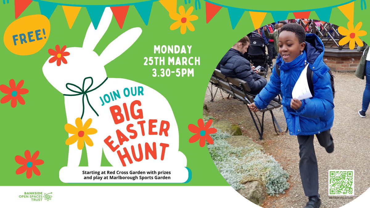 Just over a week to go until we go wild in Red Cross Garden and Marlborough Sports Garden at our BIG Easter Hunt! Families are invited to celebrate the season with us on 25th March from 3.30pm at Red Cross: ow.ly/woG650QTFwy #Southwark