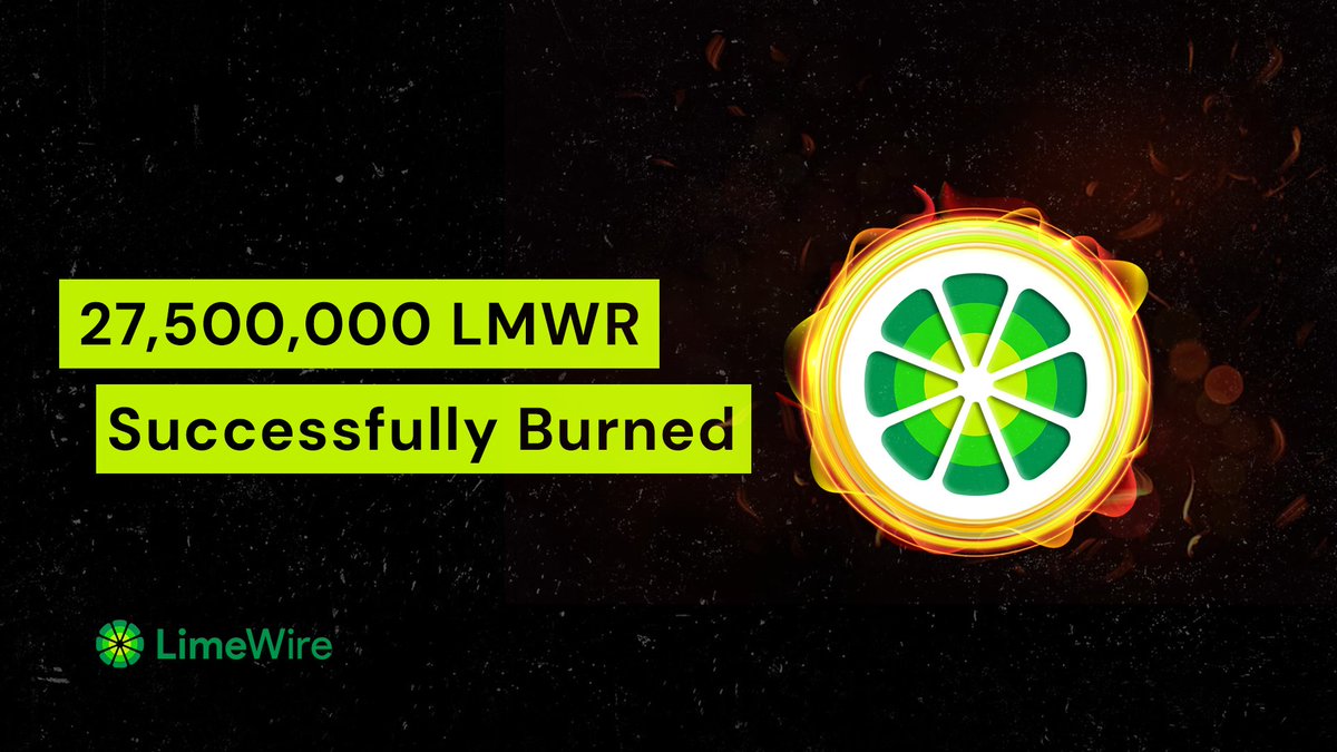 🍋🔥 5th $LMWR burn completed ✅ Our fifth burn event has successfully completed with 27.5M $LMWR ($23.7M) burned. Transaction: etherscan.io/tx/0x5812b0c12… Full burn schedule: lmwr.co/burn