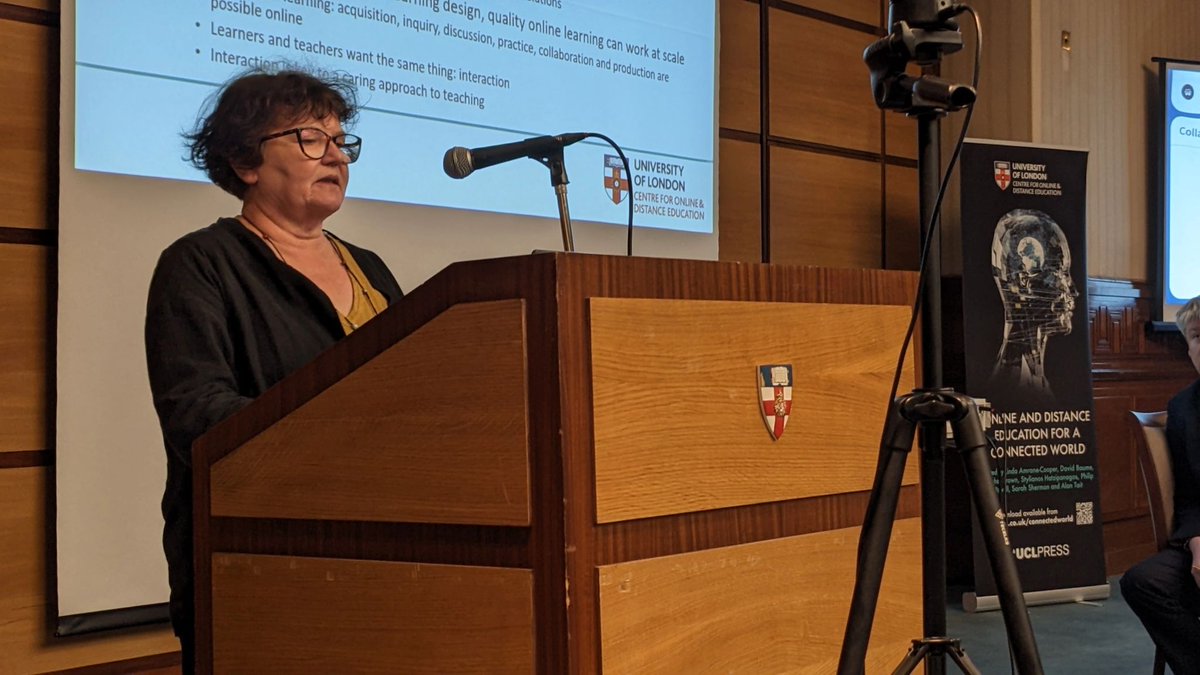 Centre for Online and Distance Education (@code_uol) on Twitter photo 🏁🏁🏁 Day 2 of #RIDE2024 is off to a roaring start!
Keynote speaker, Profs Diana Laurillard and Eileen Kennedy of the UCL Institute of Education explain why and how universities should contribute to professional development. 🏁🏁🏁 Day 2 of #RIDE2024 is off to a roaring start!
Keynote speaker, Profs Diana Laurillard and Eileen Kennedy of the UCL Institute of Education explain why and how universities should contribute to professional development.
