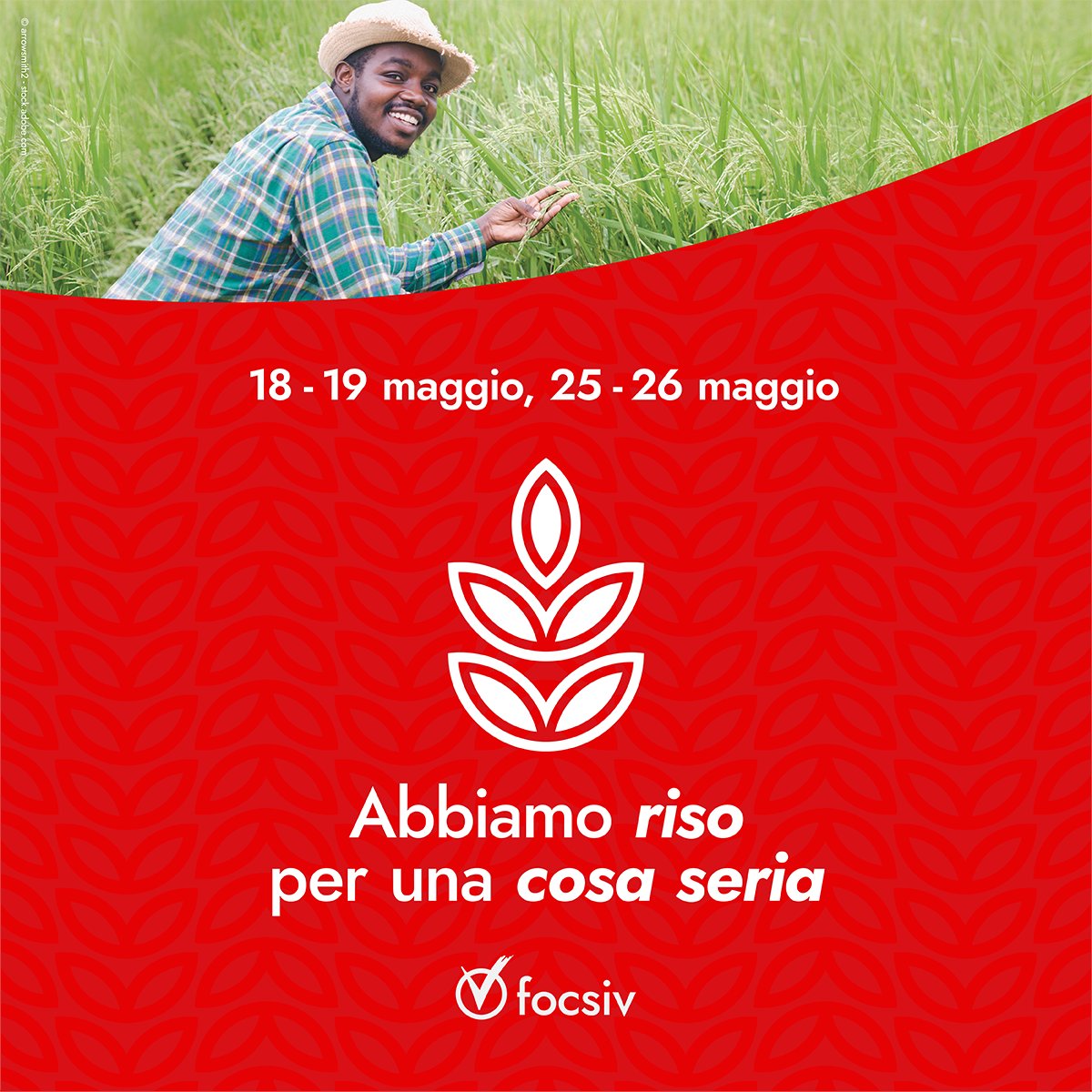 DIFENDIAMO IL DIRITTO AL CIBO PER TUTTI Abbiamo riso per una cosa seria torna in piazza il 18 e 19 e il 25 e 26 maggio #riso Arborio 100% italiano Focsiv #coldiretti e difendi insieme a noi il #dirittoalcibo e la #dignità di chi lavora la #terra! #risoxunacosaseria