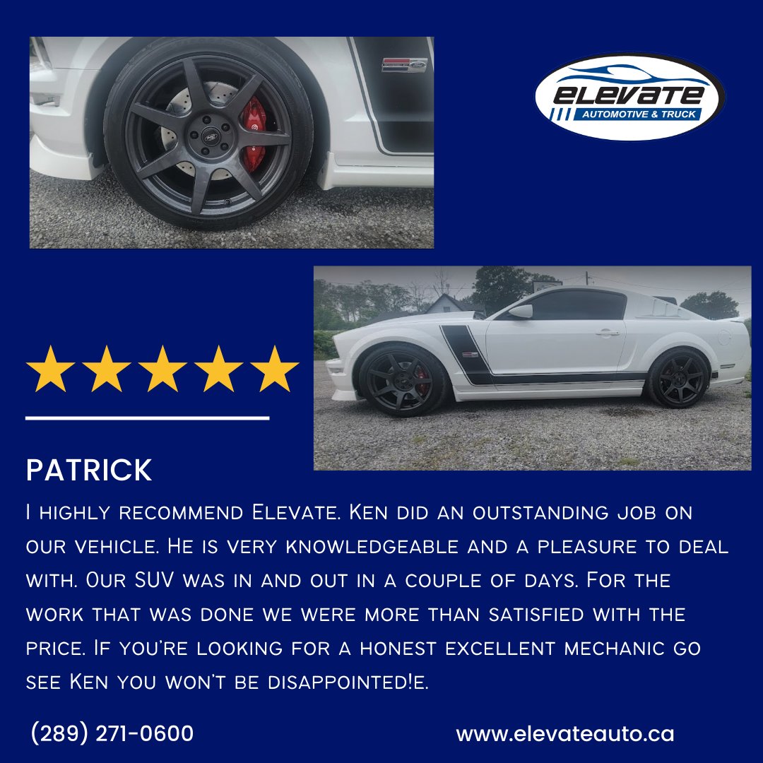 Thank you, Patrick, for your valuable feedback! ⭐️💪 #CustomerReview #ExcellenceInService #ElevateAutoAndTruck 🔧🚗