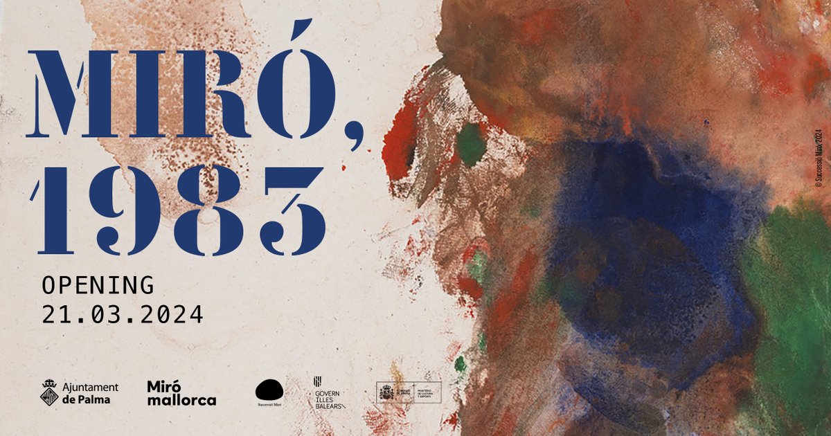 ⏳ Comença el compte enrere per "Miró, 1983"⏳ 

El próxim 21 de març inaugurarem una mostra comissariada per Enrique Juncosa que ens portarà a descobrir el procés creatiu de Joan Miró 👨🏻‍🎨, el seu veritable llegat artístic 🎨 i el seu univers 🌍 simbòlic.

miromallorca.com/properament-mi…