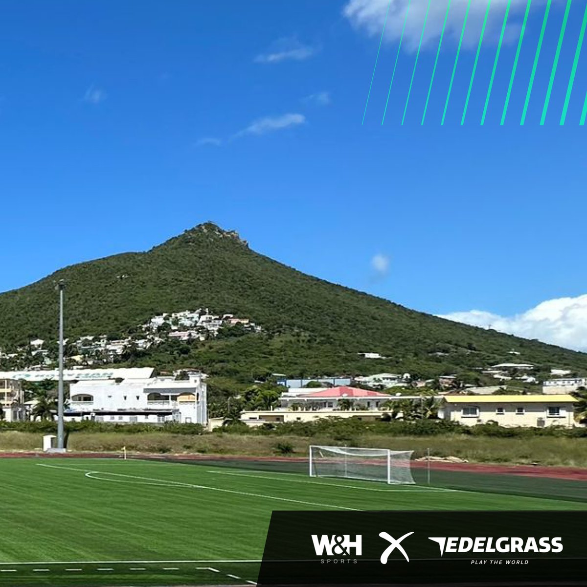 🎉Together with <a href="/WHsportsNL/">W&H Sports</a> we celebrate the completion of the new Diamondblade artificial turf field in St. Maarten. Our vision for top-notch playing surface is now a reality under the Caribbean sun. ☀️Thanks for seamless collaboration! 
#StMaarten #Football #Turf #Collaboration