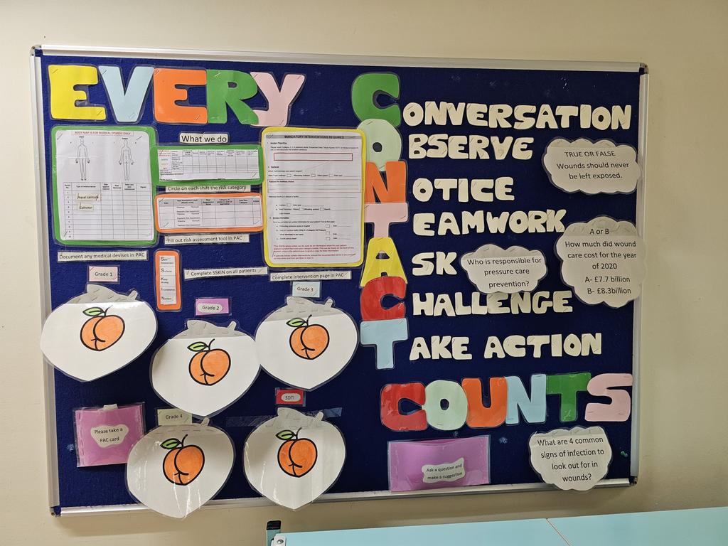 Great to see Ward 302's  new Tissue Vaibility Board today 😊 @UHDBTrust @LaraFleetwood #stopthepressure #everycontactcounts