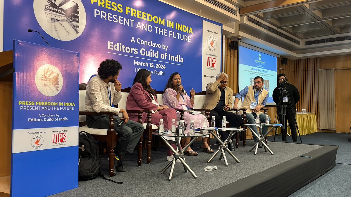 “People like us who work on social issues, we do not have access to networking, we are just going with the flow and realising how difficult it is to a run an organisation like that of ours”, says @KotwalMeena at the EGI Conclave. #PressFreedomEGI