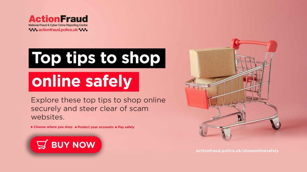 Looking to bag a bargain online? 🔒 Shop from secure websites. 🎣 Beware of suspicious emails. 🔐 Use strong, unique passwords. 🔍 Research sellers and reviews. 🛍️ Follow this advice on how to shop safely and spot a scam website ow.ly/lOO850QT4q6