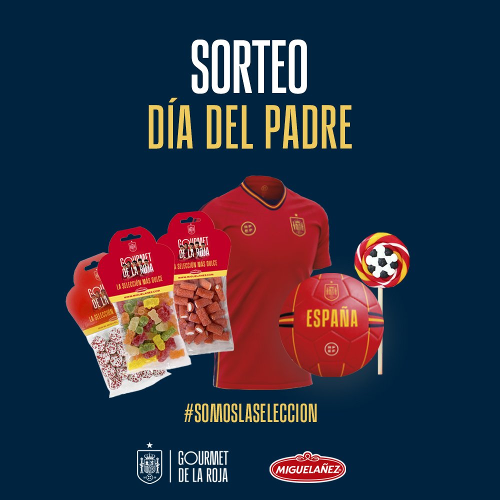Sabemos que tu padre ya tiene muchas corbatas y pijamas, por eso queremos que le hagas un regalo muy dulce en su día: un surtido de golosinas de <a href="/gourmet_roja/">El Gourmet de la Roja</a> con camiseta y balón.
⚽ Síguenos.
#sorteo #aquesabelaroja #gentedulce #díadelpadre
Sorteo válido en Península y Baleares