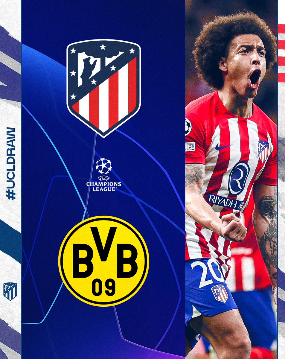 🚨 ¡El Borussia Dortmund será nuestro rival en cuartos de final de la @LigaDeCampeones!

🏠 Cívitas <a href="/Metropolitano/">Riyadh Air Metropolitano</a> | 9/10 de abril

✈ Signal Iduna Park | 16/17 de abril
