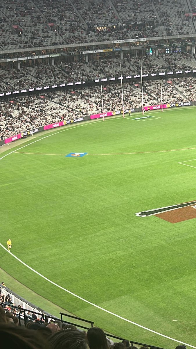 Giving it to Carlton supporters when they were leaving the ground when the team was playing shit and look at this. First home game after a premiership and they’ve all left. I thought you guys never leave early? Funny that.  #AFLPiesSwans