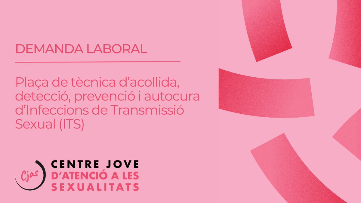 Estem buscant una persona perquè s'incorpori al projecte del @centrejove com a tènica d'acollida, detecció, prevenció i autocura d'ITS.

Més informació: centrejove.org/demandadetecci…

📩 Si vols treballar amb nosaltres, envia el teu CV i carta de presentació a laboral@lassociacio.org.