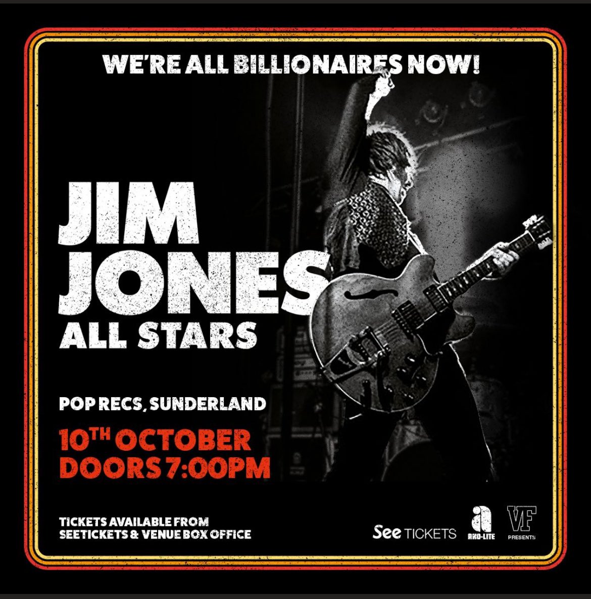WE’RE ALL BILLIONAIRES NOW!!! & In celebration of our new found wealth, we’re heading for our first visit to @poprecsltd in SUNDERLAND on 🗓️ 10/10/24 🎫 Via @seetickets NOW! SPREAD THE NEWS!
