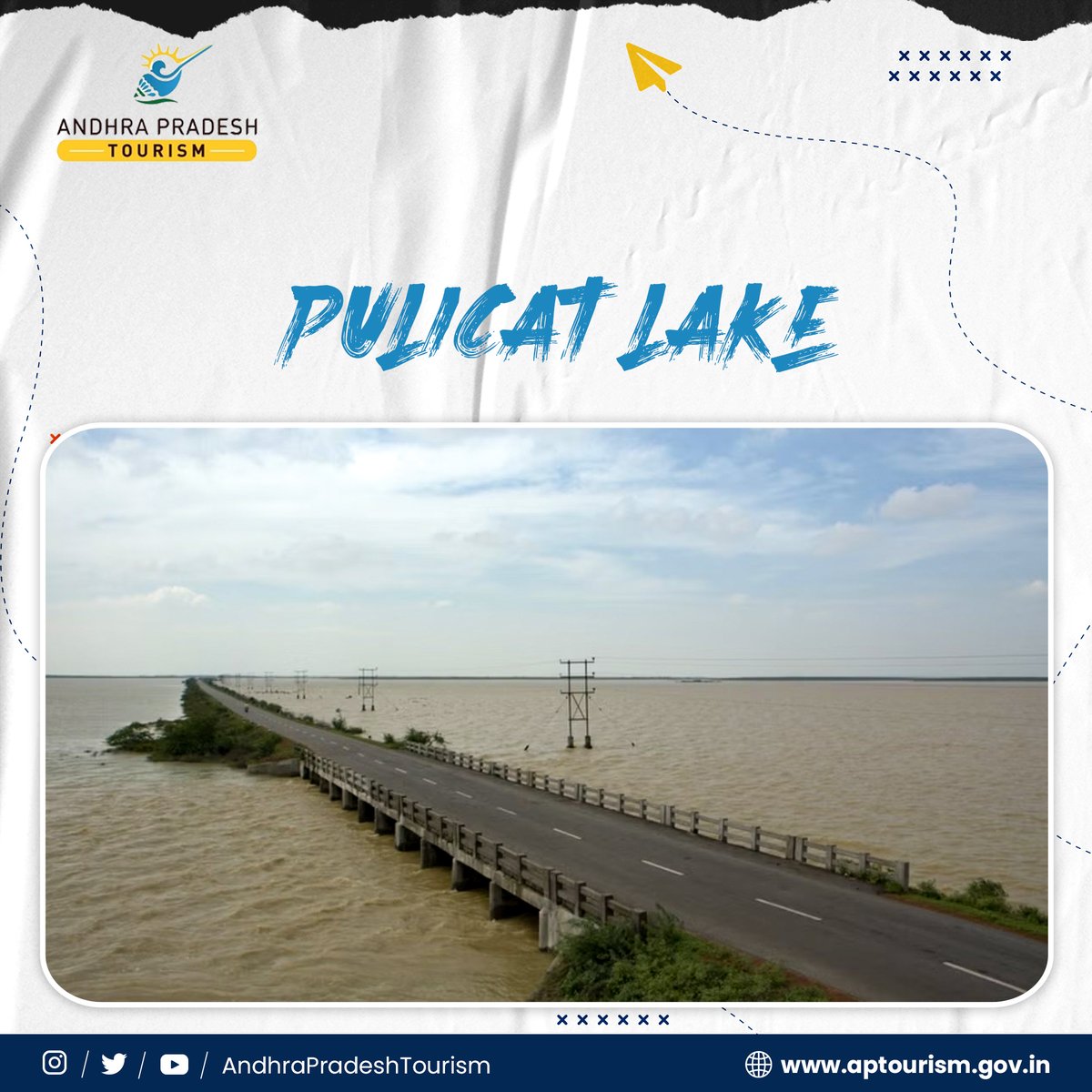 📍Pulicat Lake This lagoon lies in Tirupati district. Pulicat Lake is the second-largest brackish water lagoon in India. The large spindle-shaped barrier island named Sriharikota separates the lagoon from the Bay of Bengal. The lagoon encompasses the Pulicat Lake Bird Sanctuary.