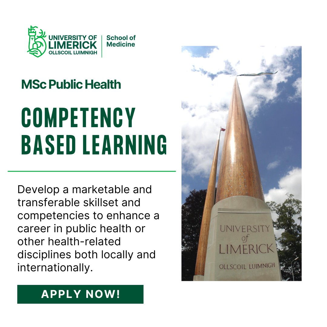 Interesting in studying on our MSc Public Health programme? Apply now: ul.ie/gps/public-hea… @PublicHealthUL @ProfColumDunne @medicineUL @ULGlobal