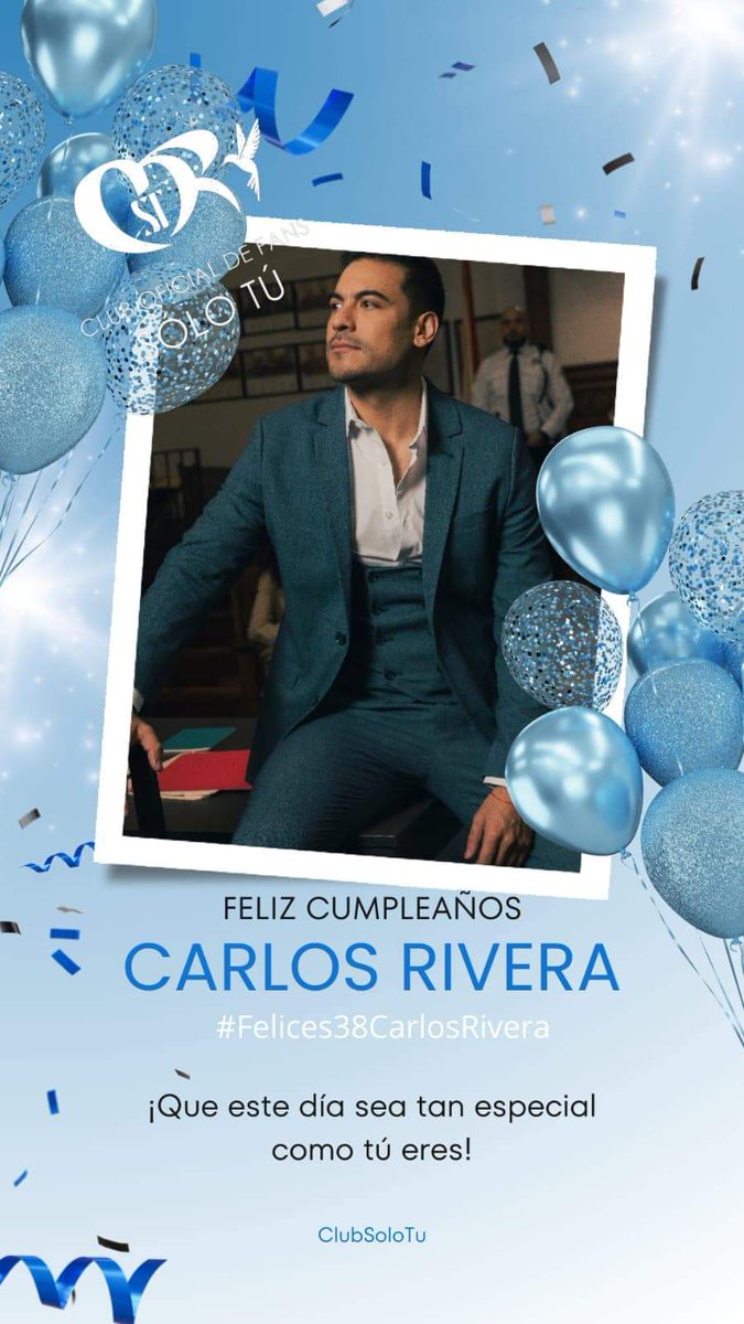 ClubSoloTu_Ecua's tweet photo. Es hoy, es hoy!

FELIZ CUMPLEAÑOS CARLOS RIVERA

#Felices38CarlosRivera
#ClubSoloTu 💙
#FelizCumpleañosCarlosRivera

@_CarlosRivera @WestWoodEntt @SonyMusicEC @mikenoriega @ClubSoloTu https://t.co/1ZvKc5ugAu