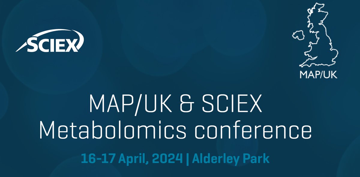 Join MAP/UK and SCIEX for this two-day Metabolomics training course and symposium. Bursaries available for PhD students and ECRs. mapuk.org/training