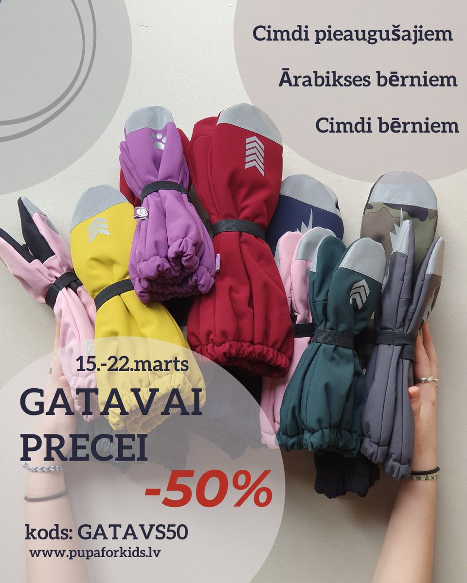 ‼️ P A V A S A R A  T Ī R Ī Š A N A ‼️ ar patīkamu blakusefektu -50% atlaidi. 
Nākamā ziema pienāks, tas ir fakts! Ir vērts par to padomāt! 👇
pupaforkids.lv/veikals/catego…