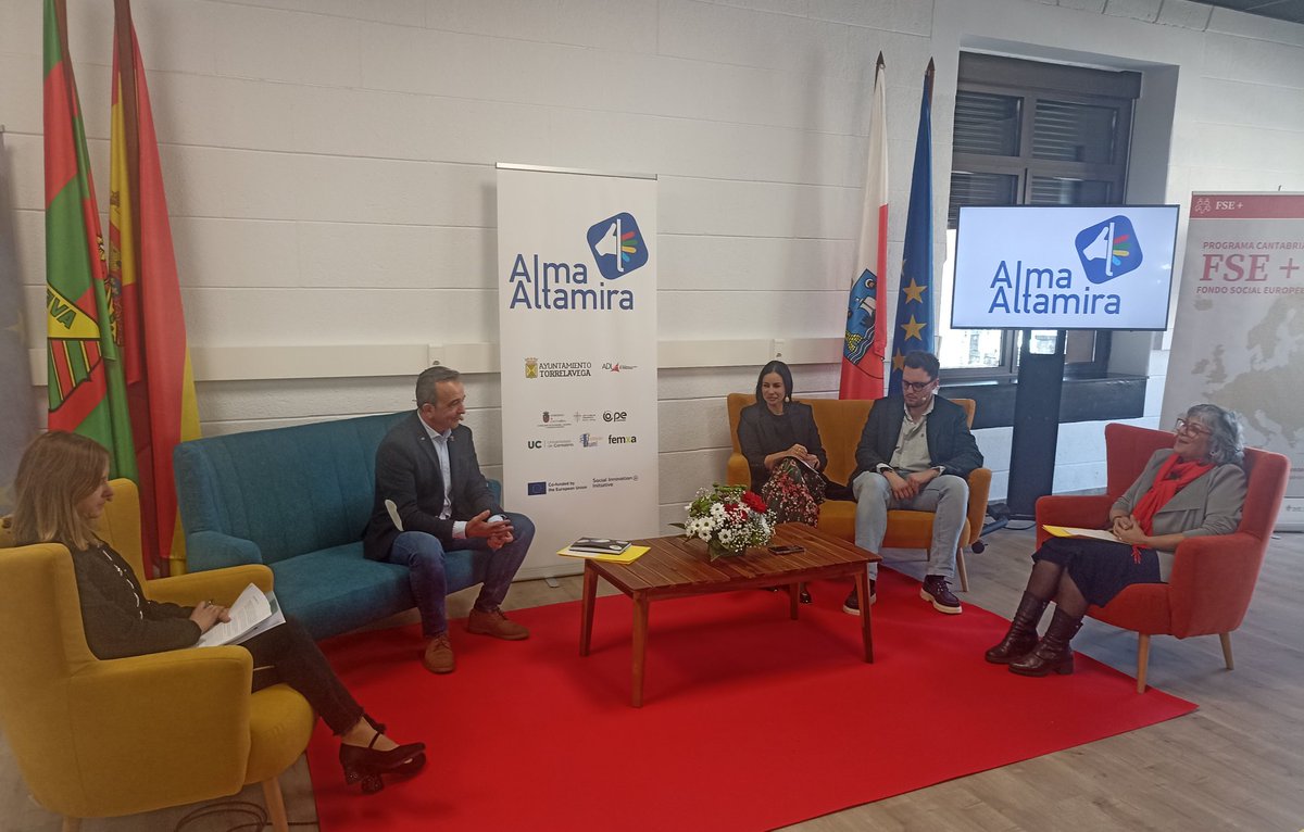 OPECantabria's tweet photo. Concluye la presentación del proyecto #ALMA con la Mesa Redonda: Líderes del futuro: de NINIS a verdaderos agentes del cambio moderada por Mar Recalde @adl_torrelavega y con Pedro Tresgallo de #ACEI #CUIN, Mª del Mar García de @unican, Patricia García @GrupoFemxa y @dsanjuanesc https://t.co/udIV2dXIya