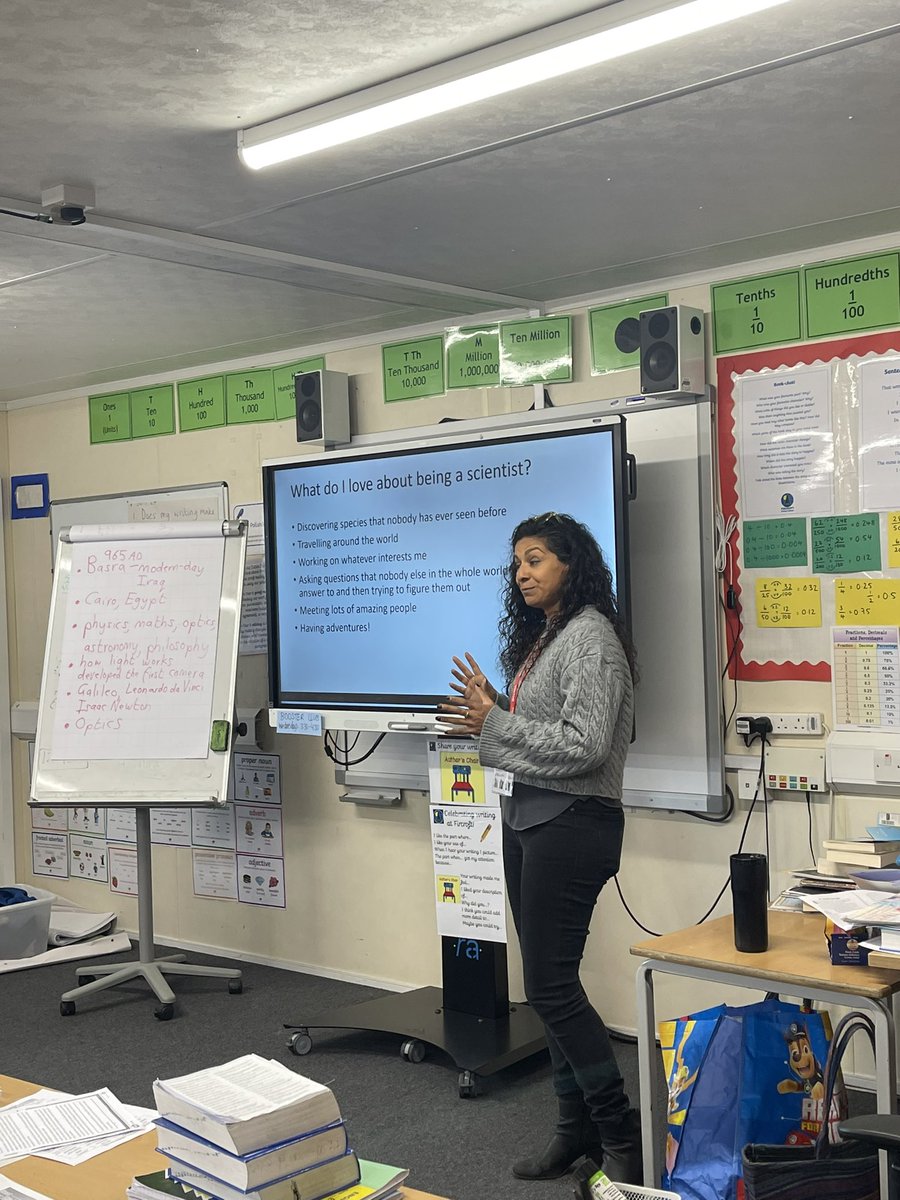 Year 6 are super lucky to be having a wonderful talk from @anjgoswami thank you!