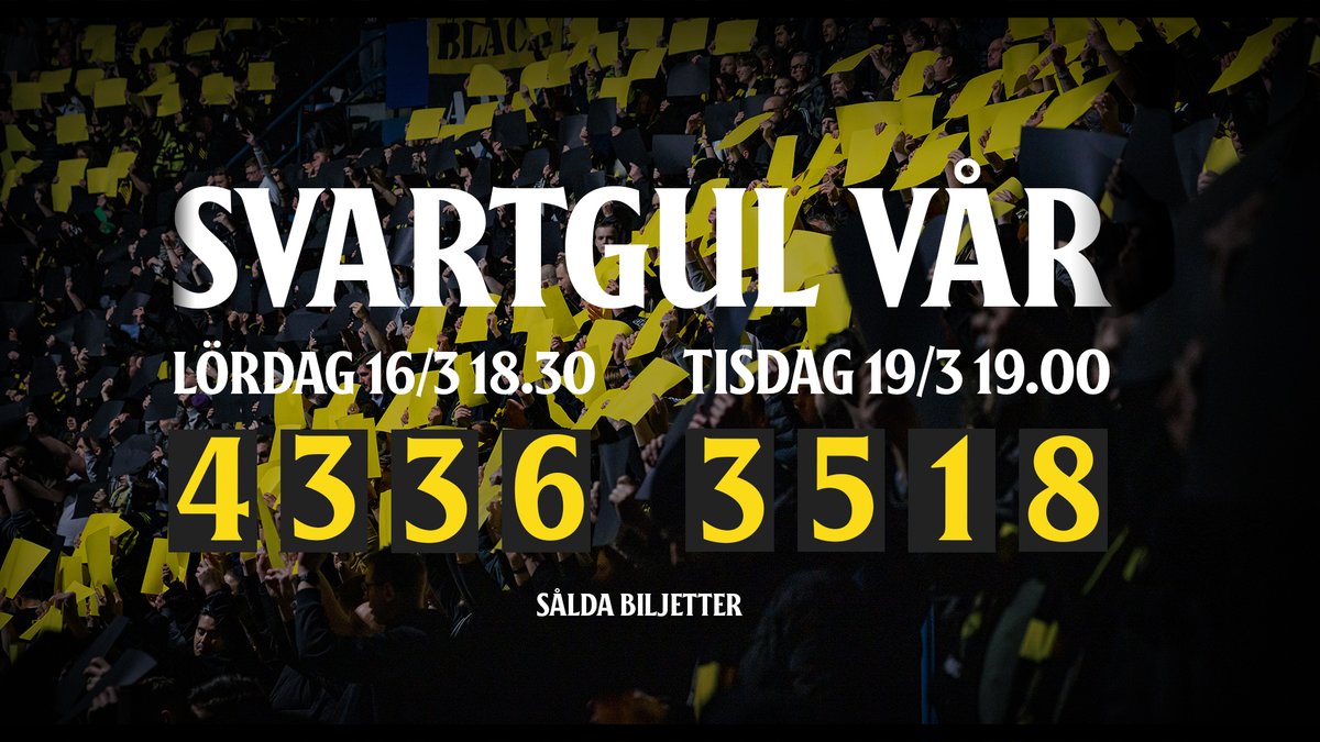 AIKishockey's tweet photo. Vi går mot 4 500 sålda biljetter till morgondagens kvartsfinal mot Mora – når vi 5 000 innan vi summerar fredagens försäljning?

🎫 https://t.co/kbe6fystsx https://t.co/1y0Qs7u3YR