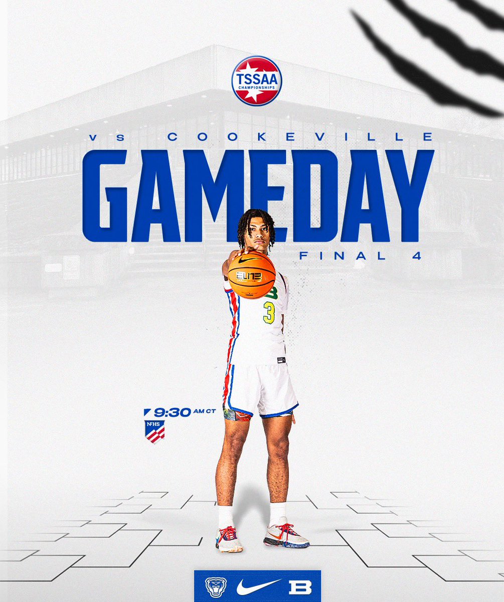 🚨GAMEDAY🚨

🆚 Cookeville
📍The Glass House
⌚️ 9:30AM
📺 NFHS
🎟️ $12 (GoFan)

Panthers are back in action today in the Final 4 vs the Cookeville Cavaliers!  

We need everyone to bring elite energy to the game! Be there early and be loud! 

#EveryDayGuys | #BuiltToLast