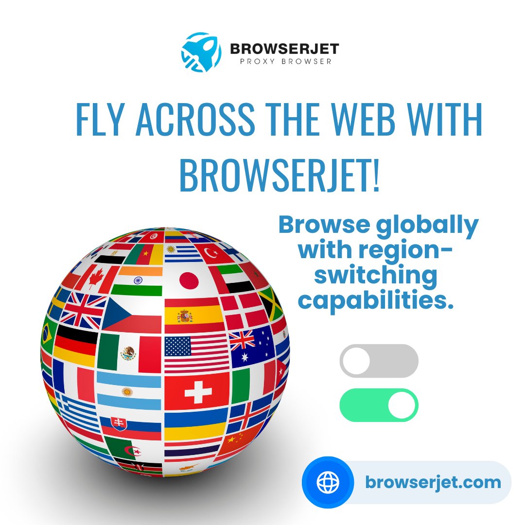 BrowserJet's tweet image. Travel the digital globe with BrowserJet! With just a click, hop between regions and experience the web&apos;s diverse flavors.
Where will your next click take you? 🌏

browserjet.com

#BrowserJet #proxybrowser #BrowseBeyondBorders #VPN #Anonymous #ticketbroker #uk #brokers