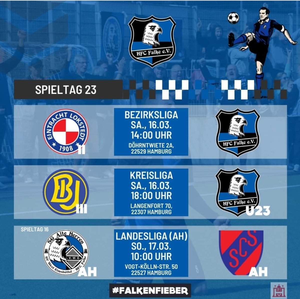 Der Wochenendfahrplan steht! #hfcfalke #falkenfieber