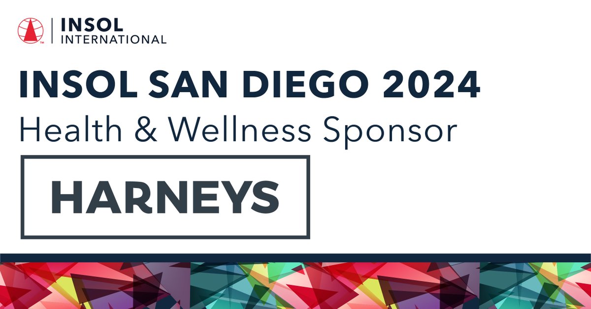We are delighted to announce that @Harneys will be Health & Wellness sponsor at #INSOLSanDiego. Read our programme - extensive ancillary programme to complement main conference - and secure your attendance bit.ly/3Ppzv6O #Insolvency #Restructuring