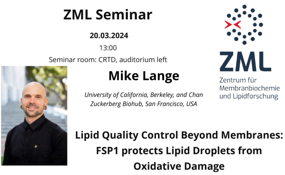 MikeLangePhD's tweet image. I am so happy that I have to opportunity to present my research @tudresden_de next Tuesday!!! 🥳Thank you @FedorovaLab for hosting me!

More than excited to meet the thriving lipid community in Dresden! #ZML #lipidtime