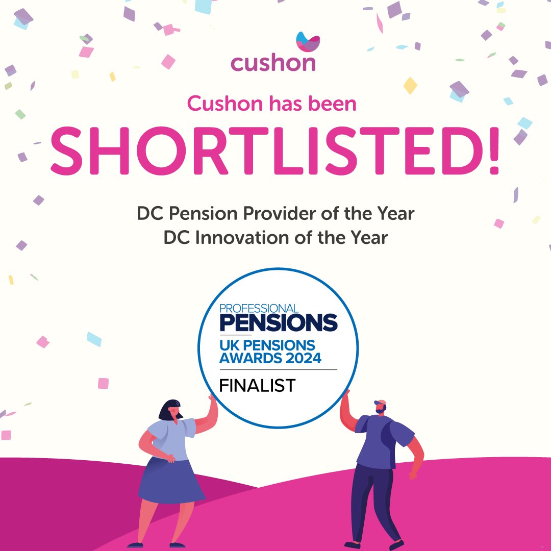 We’ve been shortlisted! Cushon is a finalist for 'DC Pension Provider of the Year' and 'DC Innovation of the Year' at the @ProfPensions UK Pension Awards 2024 🙌 Good luck to all the other finalists! hubs.ly/Q02pB7Lk0 #UKPA #UKpensionsawards #innovation #pensions