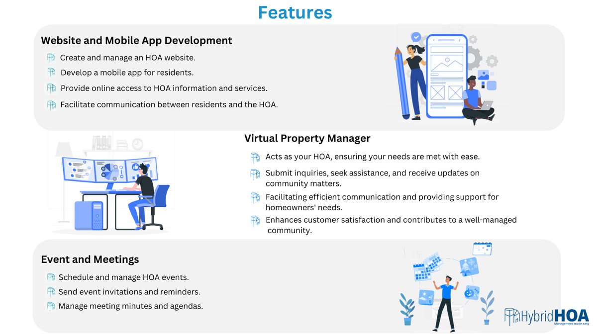 Streamline your HOA with our all-in-one solution!   Manage website, mobile app, communication & events.
#hoa #communityliving #hybridhoa #selfhoa #CommunityAssociationManagement #hybridhoafeatures #association #propertymanagementsoftware