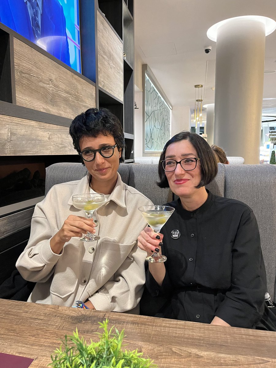 Another London Book Fair! We celebrated author Loranne Vella &amp; translator Kat Storace for their PEN Translates Award for Rokit (out from us next year) &amp; Kat’s translation of an excerpt from Loranne’s novel Marta Marta being selected for the <a href="/TheWhiteReview/">The White Review</a> translation anthology🍸
