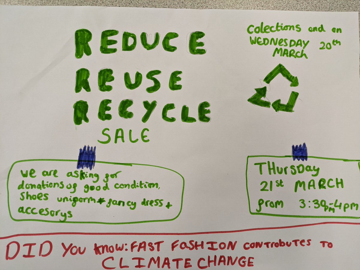 MaharishiSchool's tweet image. 💚Reduce and Recycle Sale by Friends of the Earth Club, next Thursday from 3:30pm. 

Please help us and the planet by donating unwanted garments by Wednesday.

#FriendsoftheEarth
#ClothingSale
#Recycle