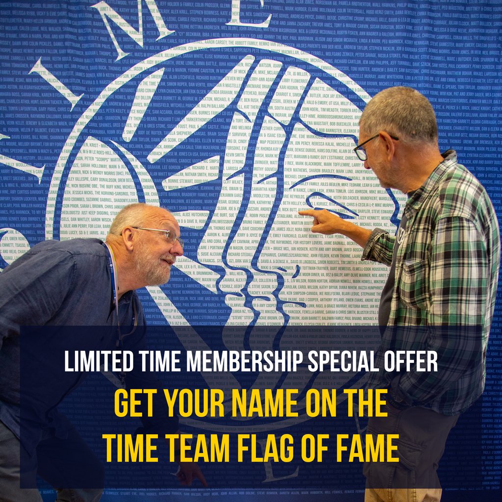 🎉 THE FLAG OF FAME ENTRY FORM IS NOW OPEN 🎉 Patreon Members can now Opt-In to have their names displayed on our Flag Of Fame! Find all the details on the Patreon home page on in your newsletter this weekend! patreon.com/TimeTeamOffici…