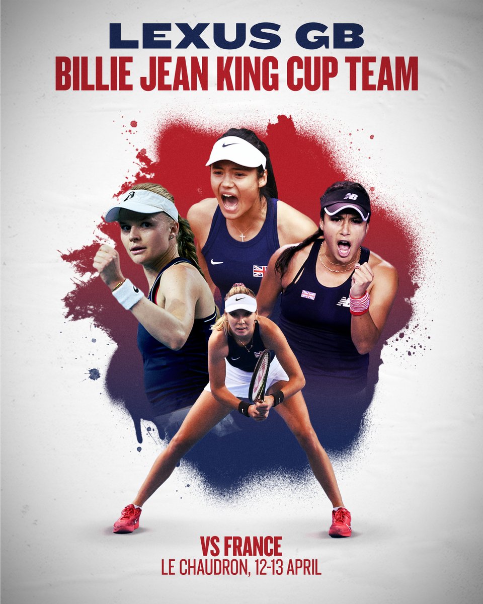 🇬🇧 The Lexus GB Billie Jean King Cup Team is IN 🇬🇧 Captain @annekeothavong's picks for the @BJKCup Qualifier vs France: ✅ @katiecboulter ✅ @harriet_dart ✅ @HeatherWatson92 ✅ @EmmaRaducanu